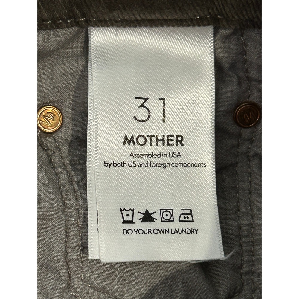MOTHER High Waisted Looker Ankle Chew Size 31 Grey Corduroy Skinny Jeans - Picture 8 of 12
